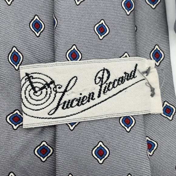 Zylos/ Lucien Piccard Silk Neckties Lot of 3 Striped Geometric Gold Grey Purple - Picture 6 of 16